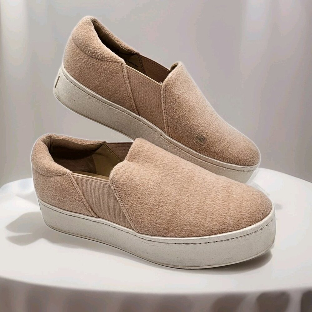 Vince Warren Suede Platform Slip On Shoes Size 8.5 Maueve Pink Boho Preppy